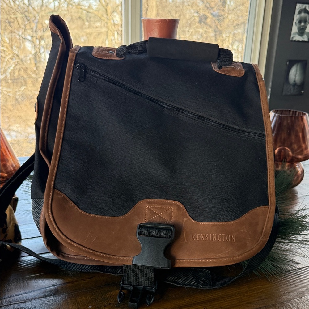Black and Brown Messenger Bag